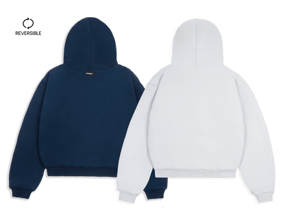 KAIZEN MARKET NAVY/STONE REVERSIBLE ZIP HOODIE - Kick Game