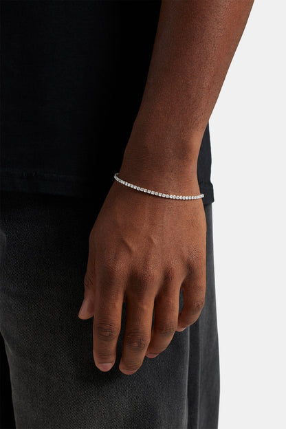 Micro Tennis Bracelet - 2.5mm - White - Kick Game