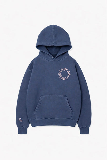 PLAYERS ONLY WASHED NAVY EMBROIDERED HOODIE - Kick Game