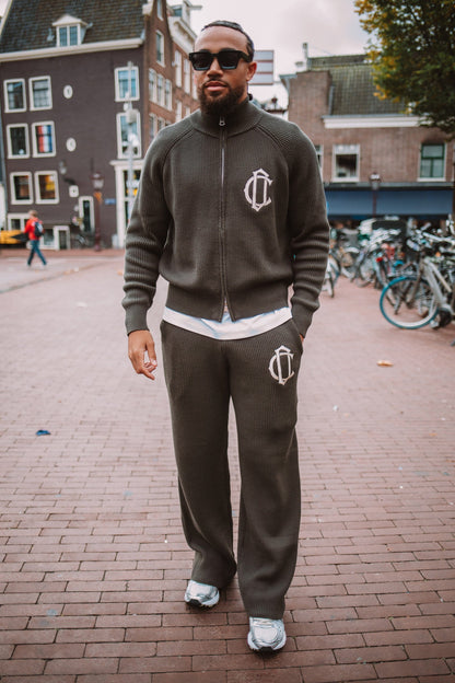 Cardair CD Emblem Knit Track Top - Olive - Kick Game