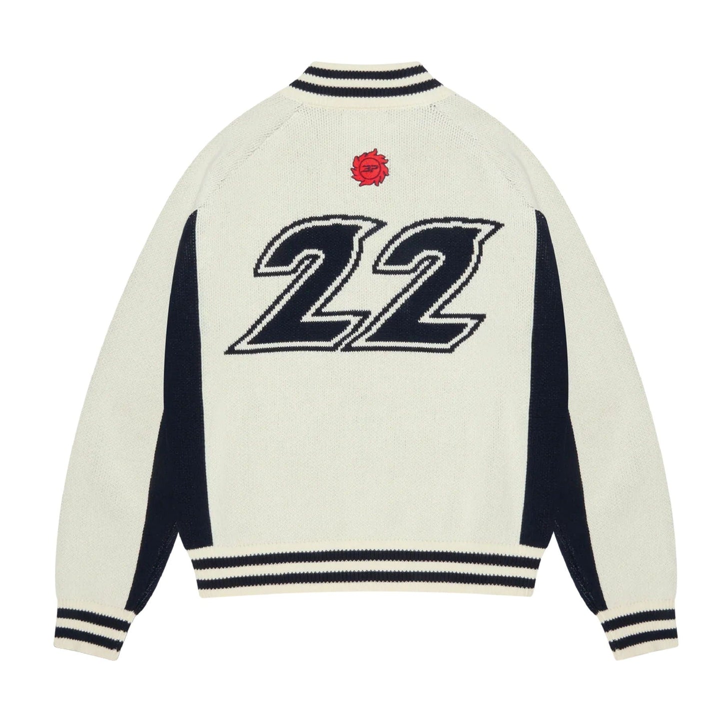 Broken Planet Racer Knit Zip Up 'White Navy' - Kick Game