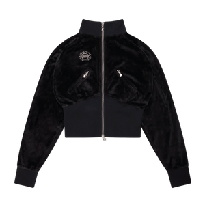 Broken Planet Star Girl Velour Track Jacket 'Midnight Black'