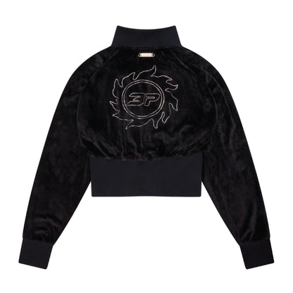 Broken Planet Star Girl Velour Track Jacket 'Midnight Black' - Kick Game