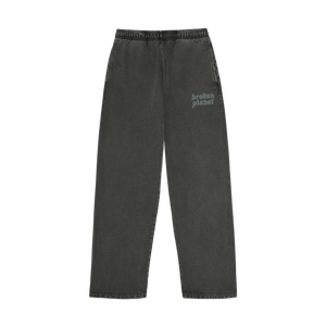 Broken Planet Basics Straight Leg Sweatpants - Washed Soot Black