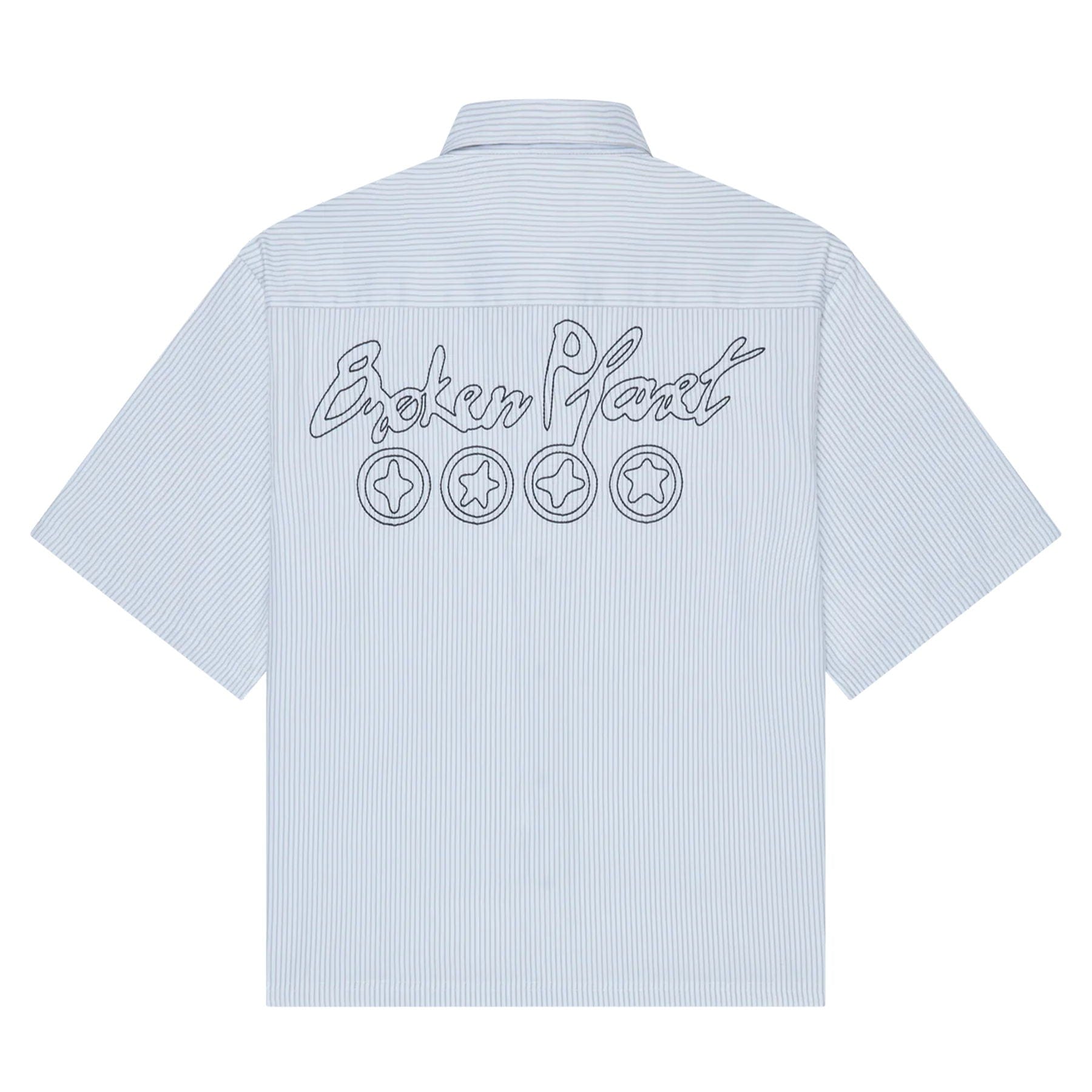 Broken Planet Market Button-Up Shirt 'White Grey' - Kick Game