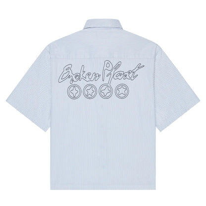 Broken Planet Market Button-Up Shirt 'White Grey' - Kick Game