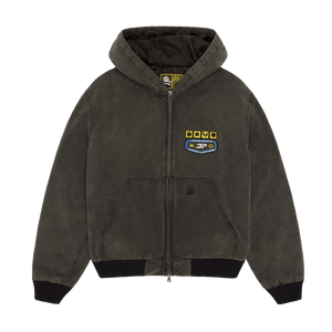 Broken Planet Hoodie 'Workwear Jacket' - Washed Soot Black