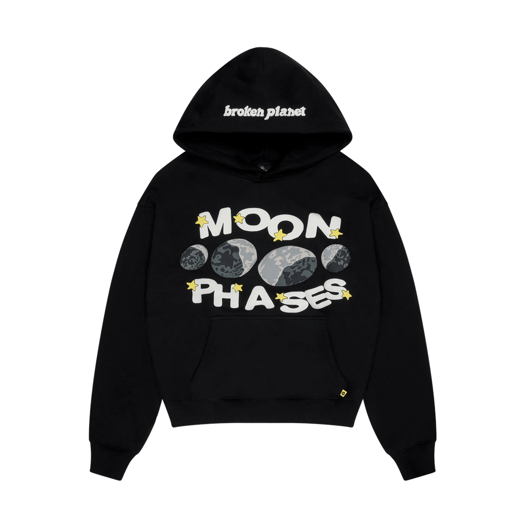 Broken Planet Hoodie Moon Phases Midnight Black Kick Game