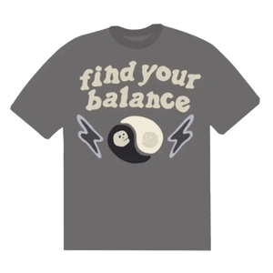 Broken Planet Market T-Shirt 'Find Your Balance' - Ash Grey