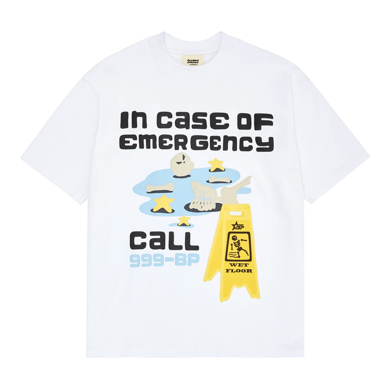 Broken Planet Market T-Shirt 'In Case of Emergency' - Snow White - Kick Game