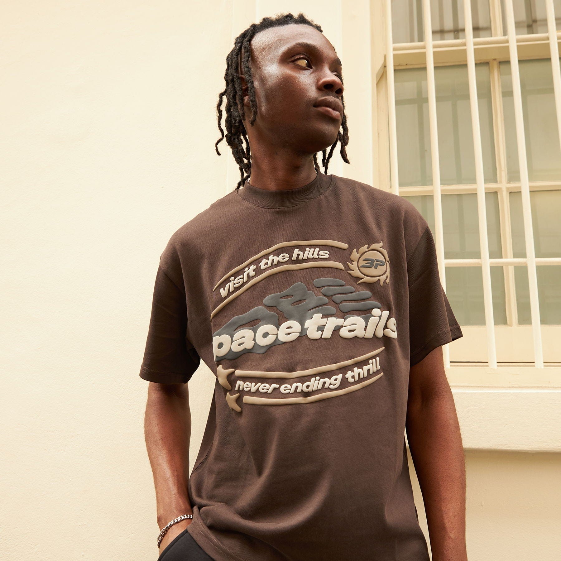 Broken Planet T-Shirt 'Space Trails' - Mocha Brown — Kick Game