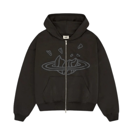 Broken Planet Market Zip Up Hoodie 'Black' - Kick Game