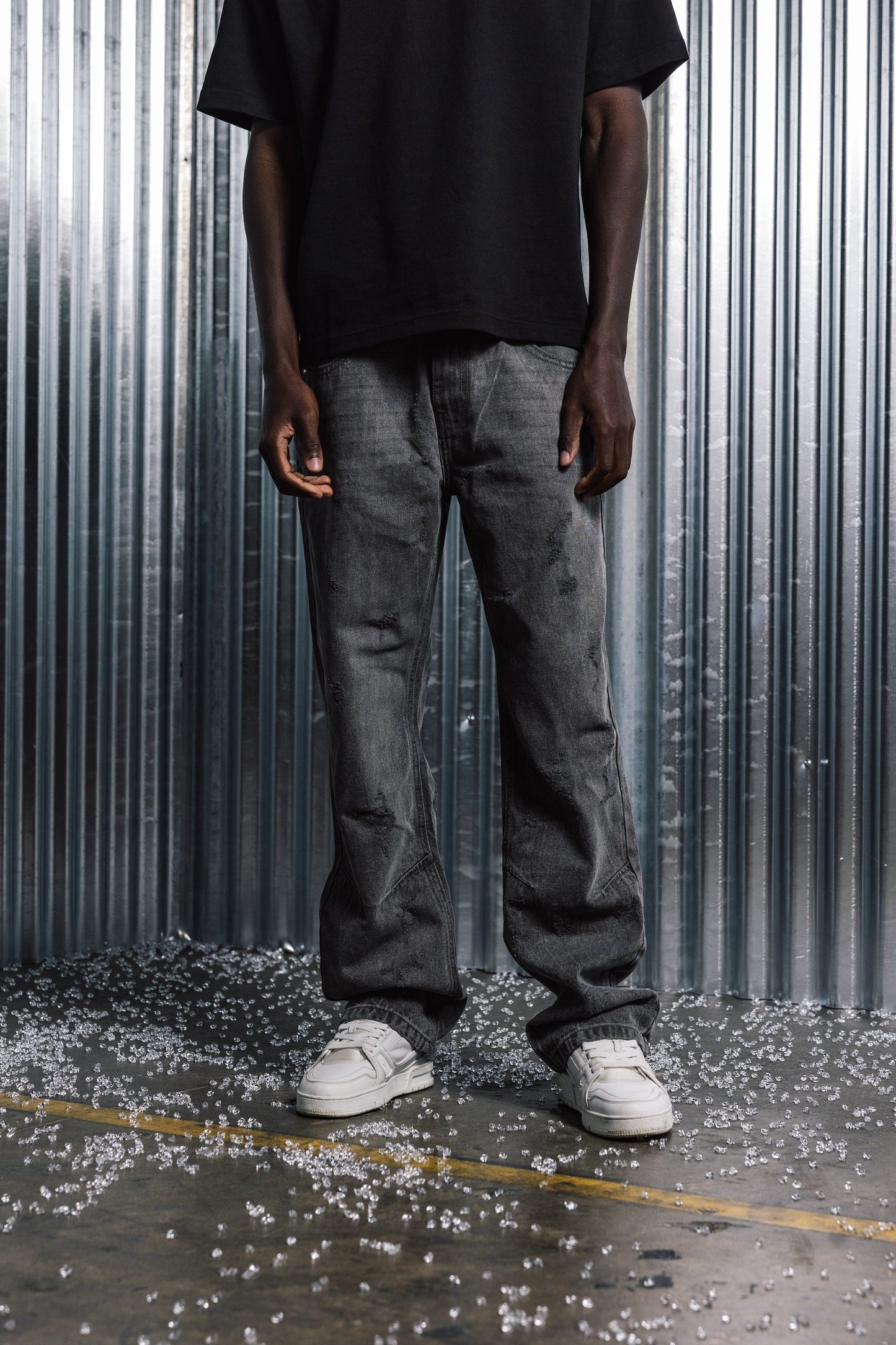 Distressed Denim - Stone Grey - Kick Game