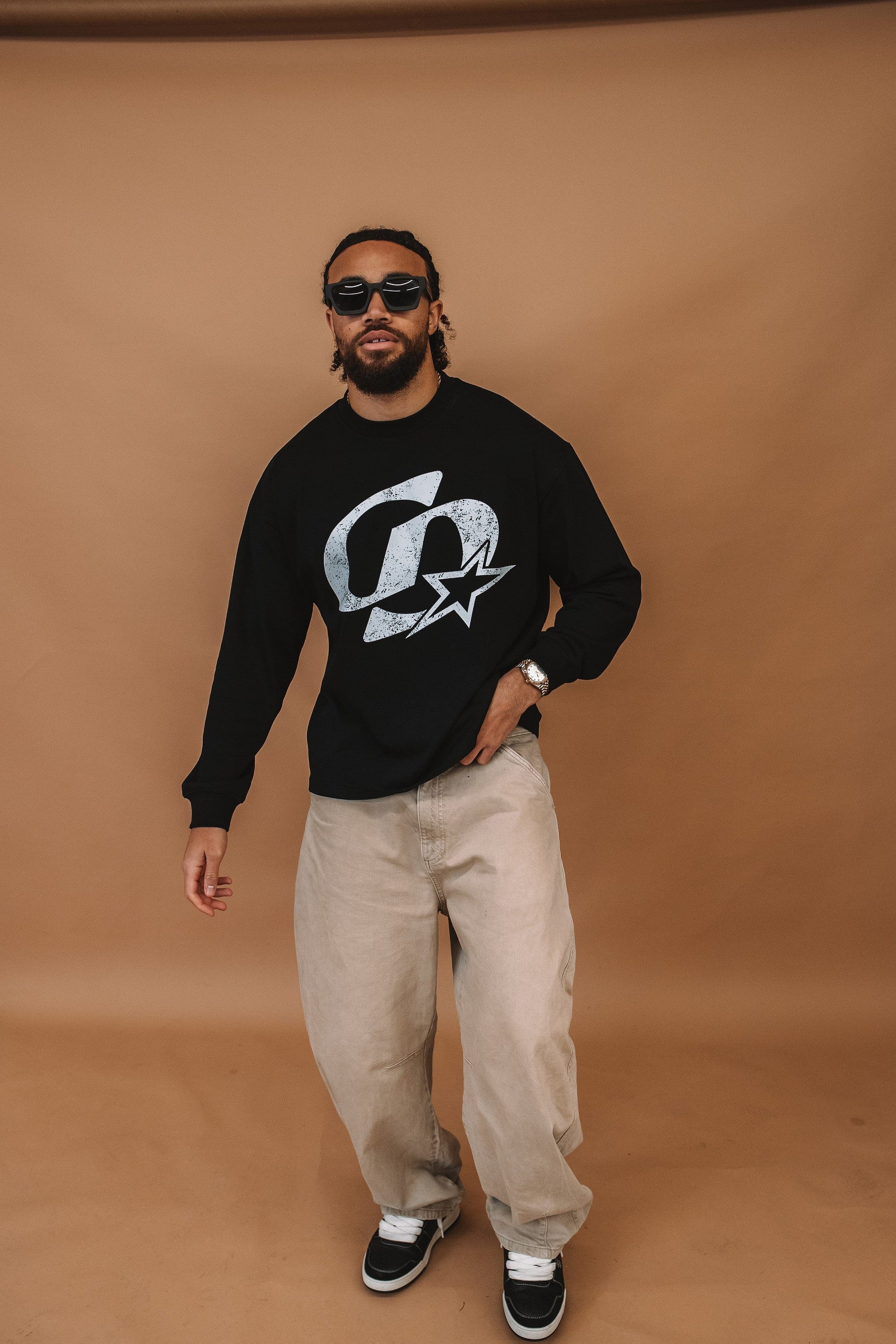 Cardair CD Star Long Sleeve T Shirt - Black - Kick Game