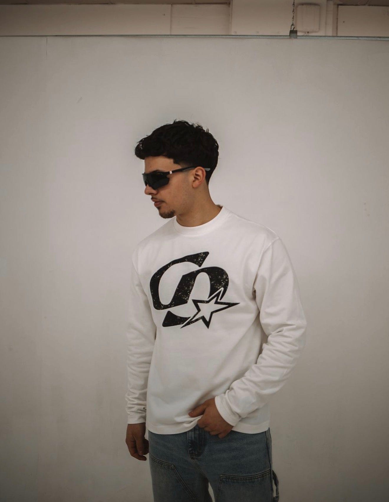 Cardair CD Star Long Sleve T Shirt - White - Kick Game