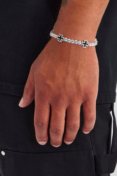 Cernucci Black Cross Motif Tennis Bracelet - 5mm – Kick Game
