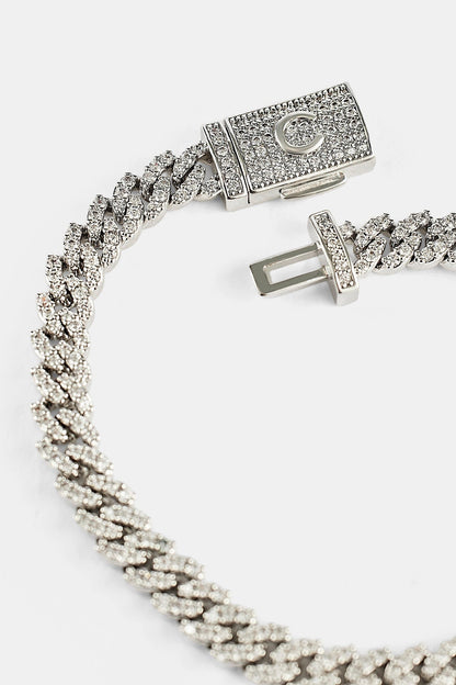 Iced Cuban Link Bracelet - 5mm - White - Kick Game