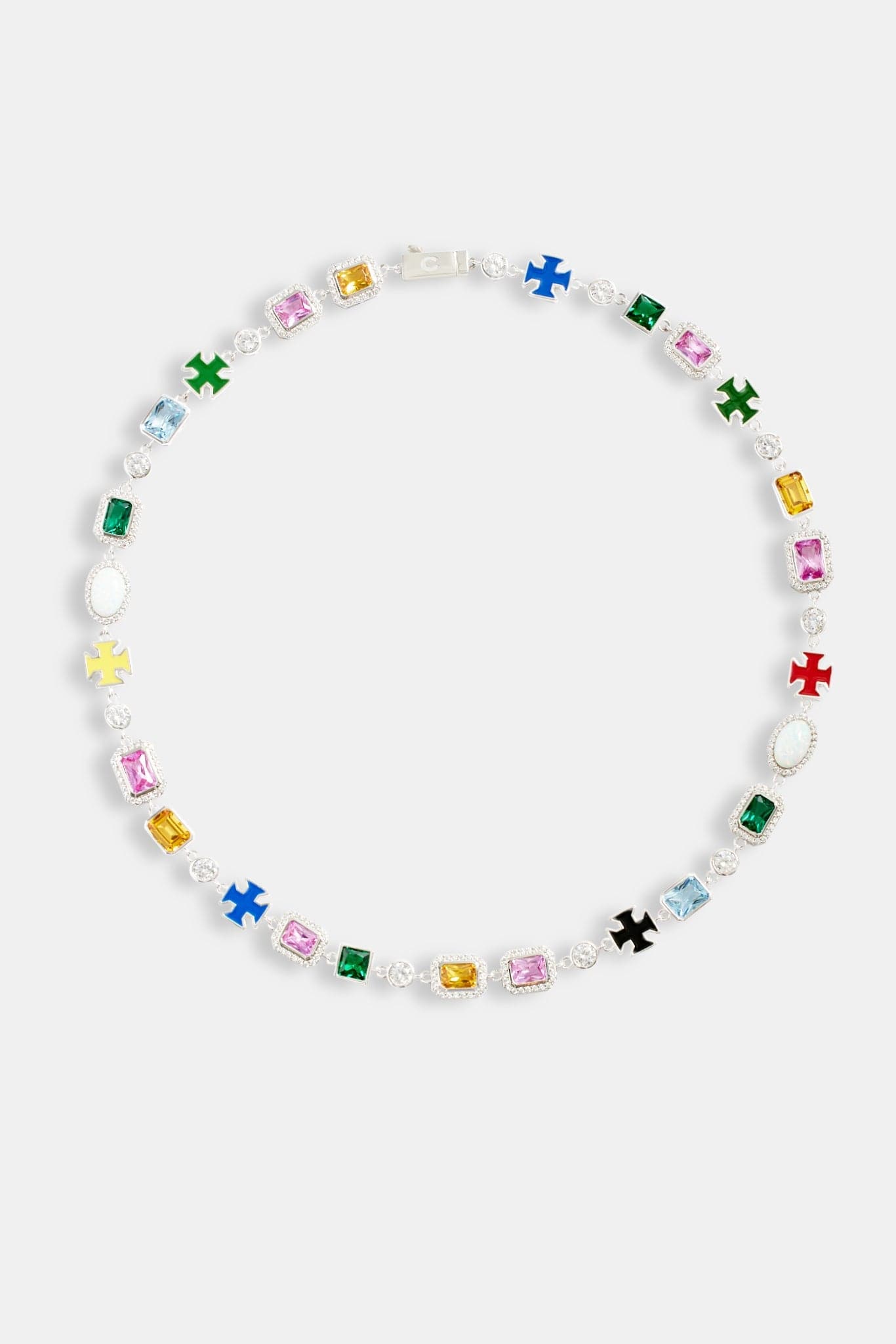 Cernucci Multi Gemstone Motif Necklace - 10mm - Kick Game