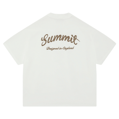 Summit Chainstitch T-Shirt 'Ecru' - Kick Game