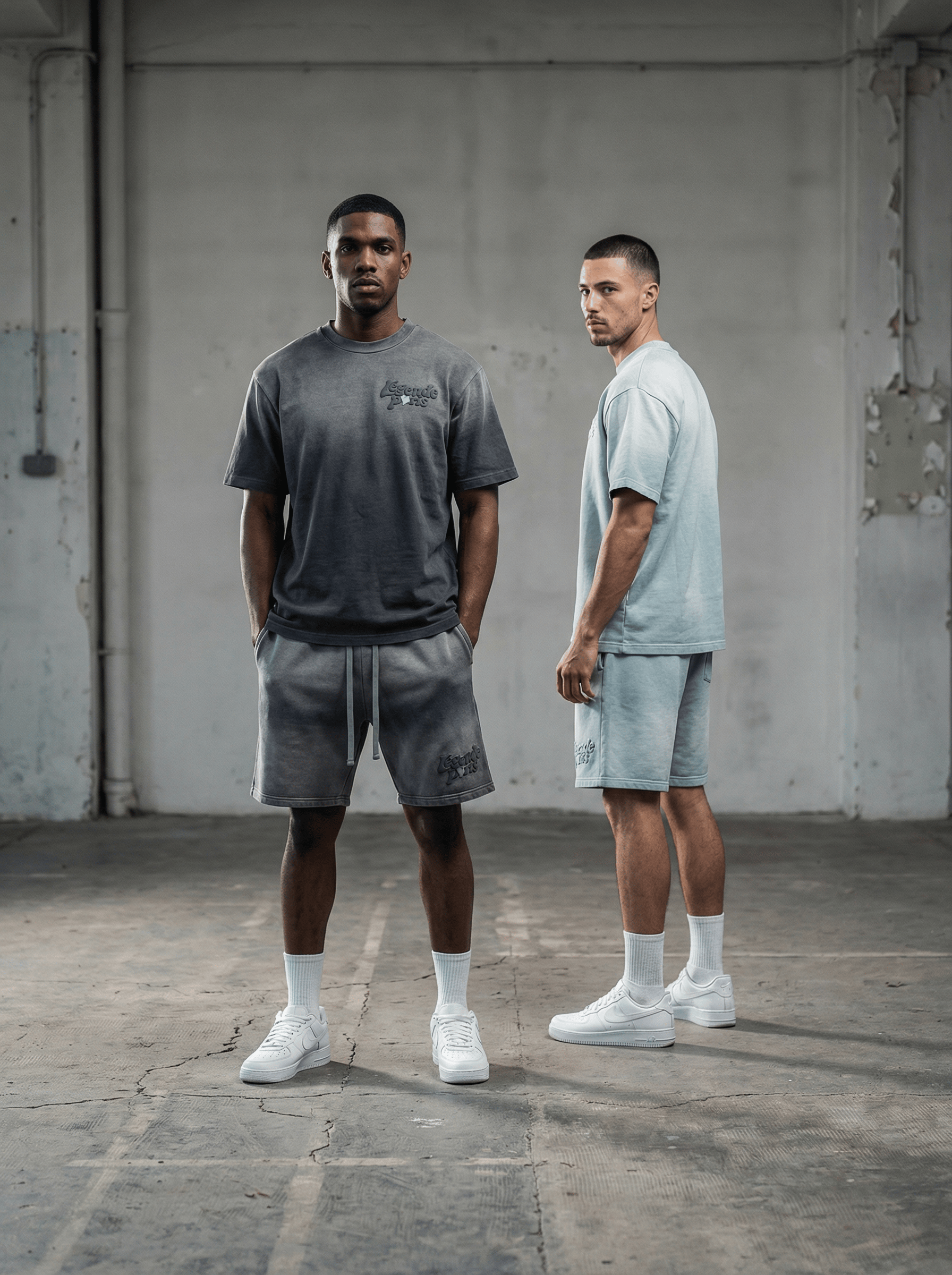 Legende Paris LND GRADIENT SHORT - CHARCOAL WASHED - Kick Game
