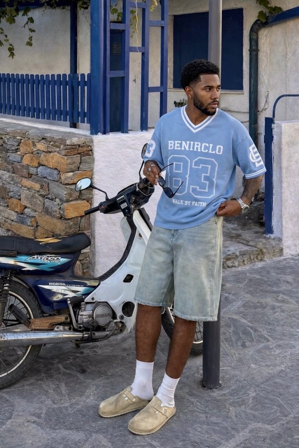 God’s Timing 83 knit Jersey - Light Blue - Kick Game