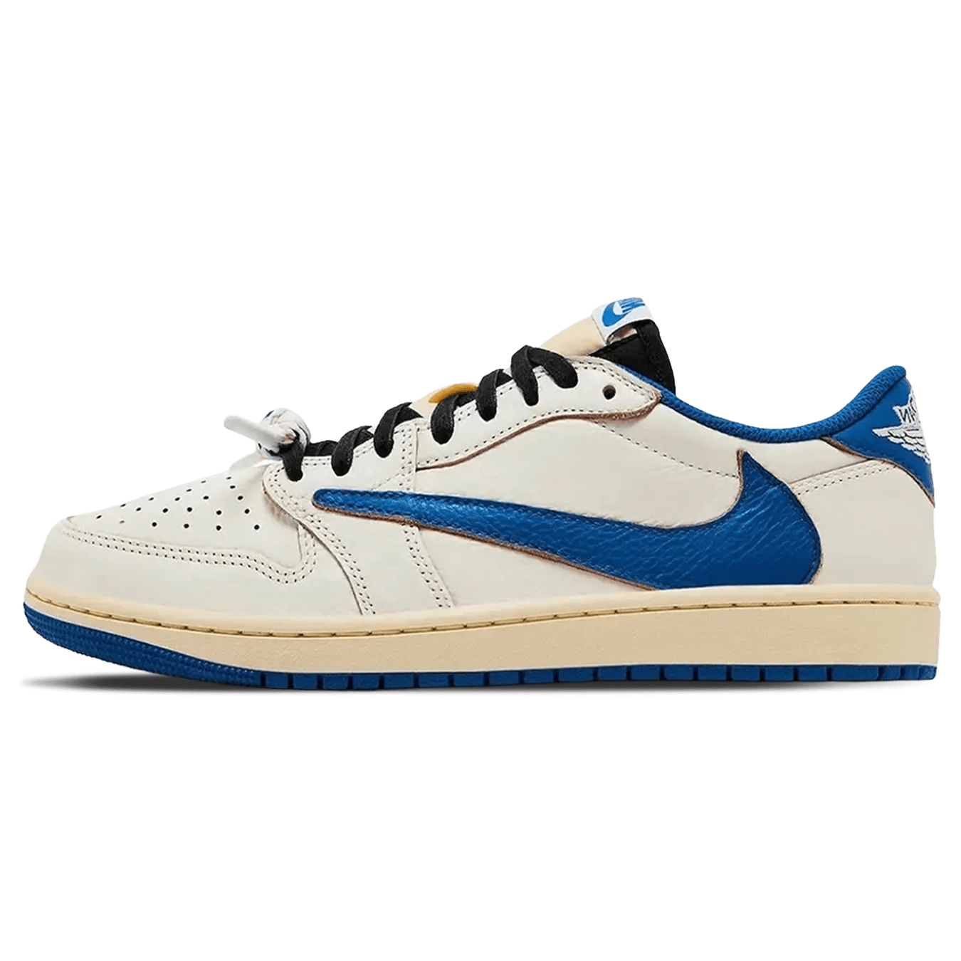 Fragment Design x Travis Scott x Air Jordan 1 Retro Low OG 'White Blue' - Kick Game