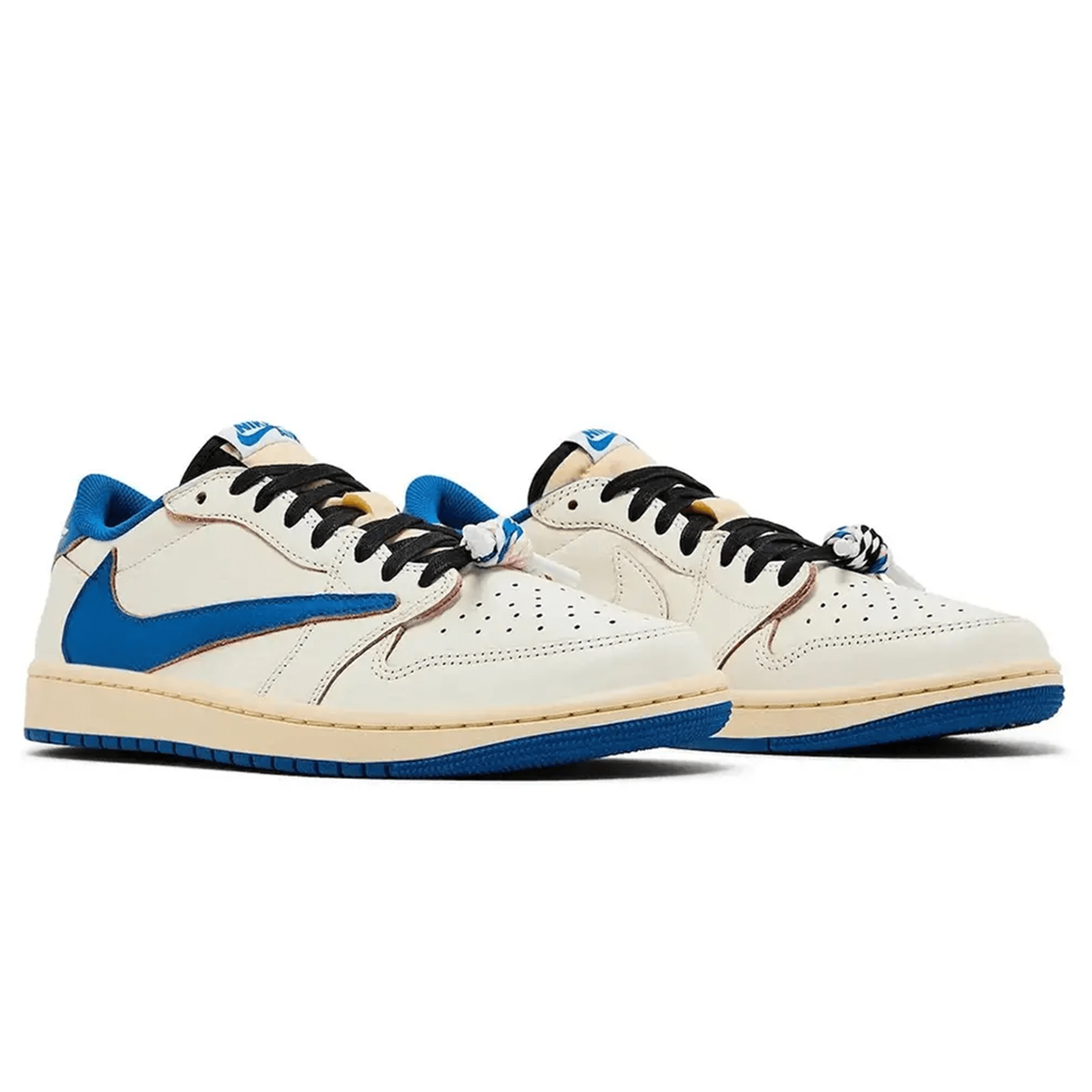 Fragment Design x Travis Scott x Air Jordan 1 Retro Low OG 'White Blue' - Kick Game