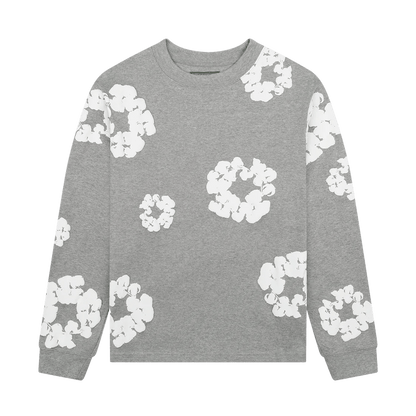 Denim Tears The Cotton Wreath Long Sleeve Tee 'Grey' - Kick Game