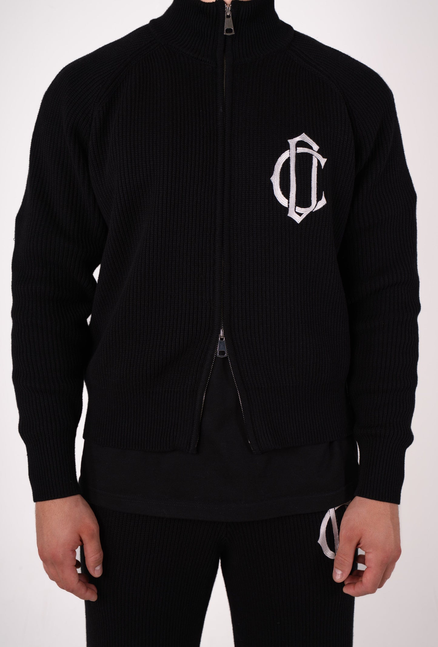 Cardair CD Emblem Knit Track Top - Black - Kick Game