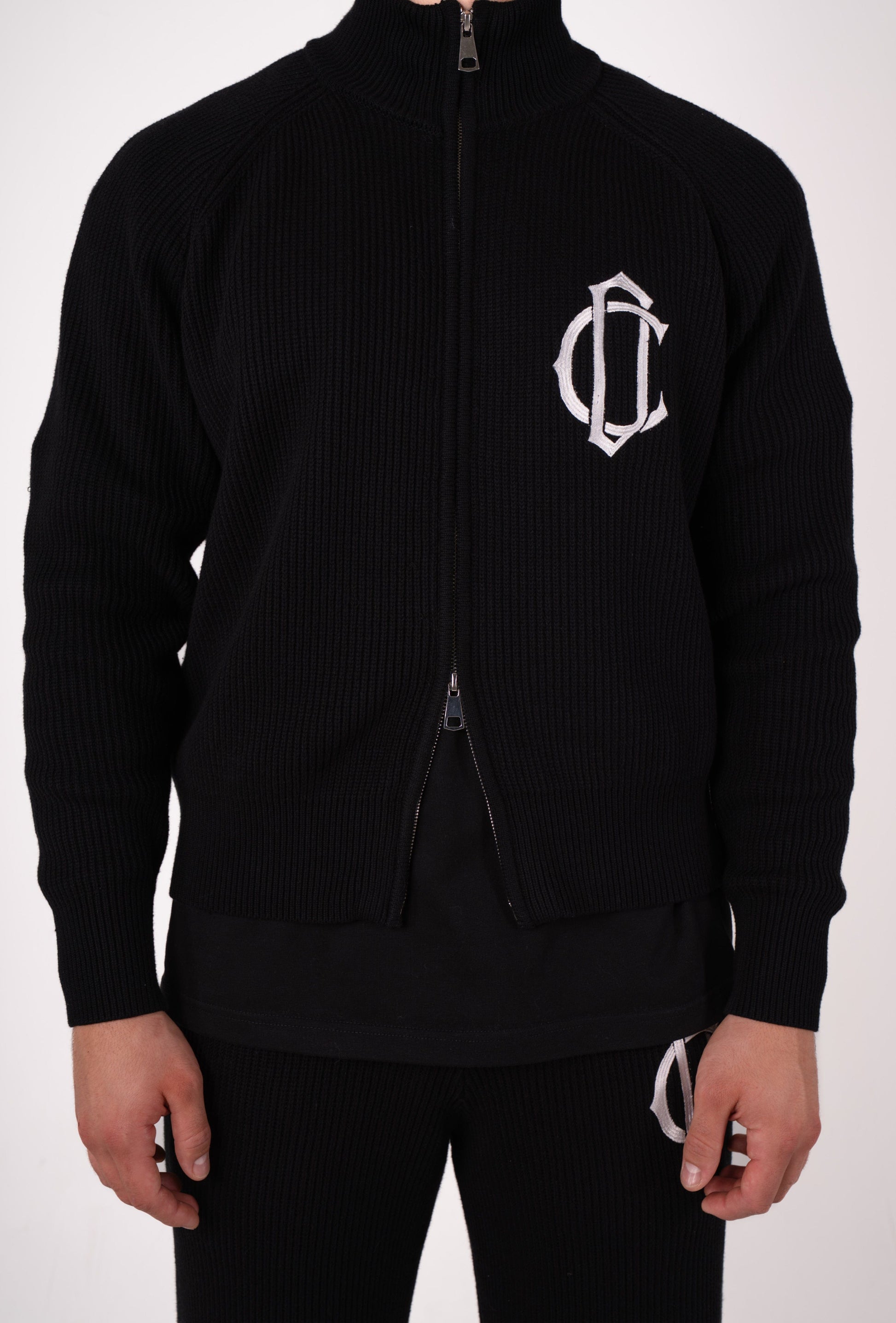 Cardair CD Emblem Knit Track Top - Black - Kick Game