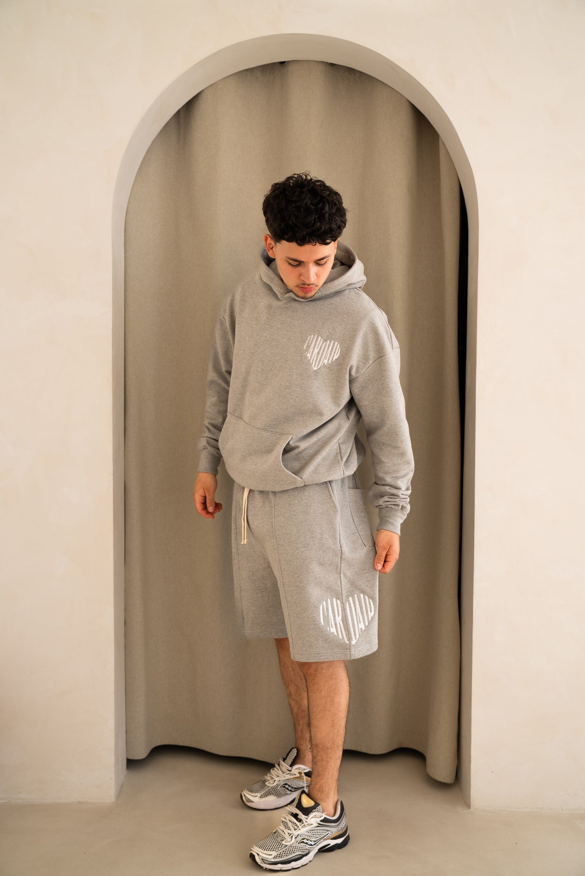 Cardair Embroidered Heart Shorts - Grey - Kick Game