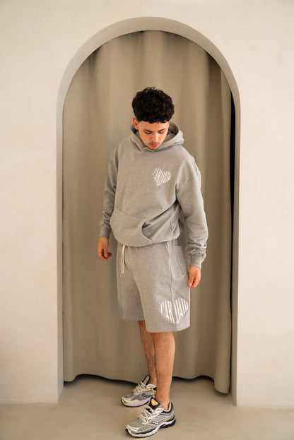 Cardair Embroidered Heart Shorts - Grey - Kick Game
