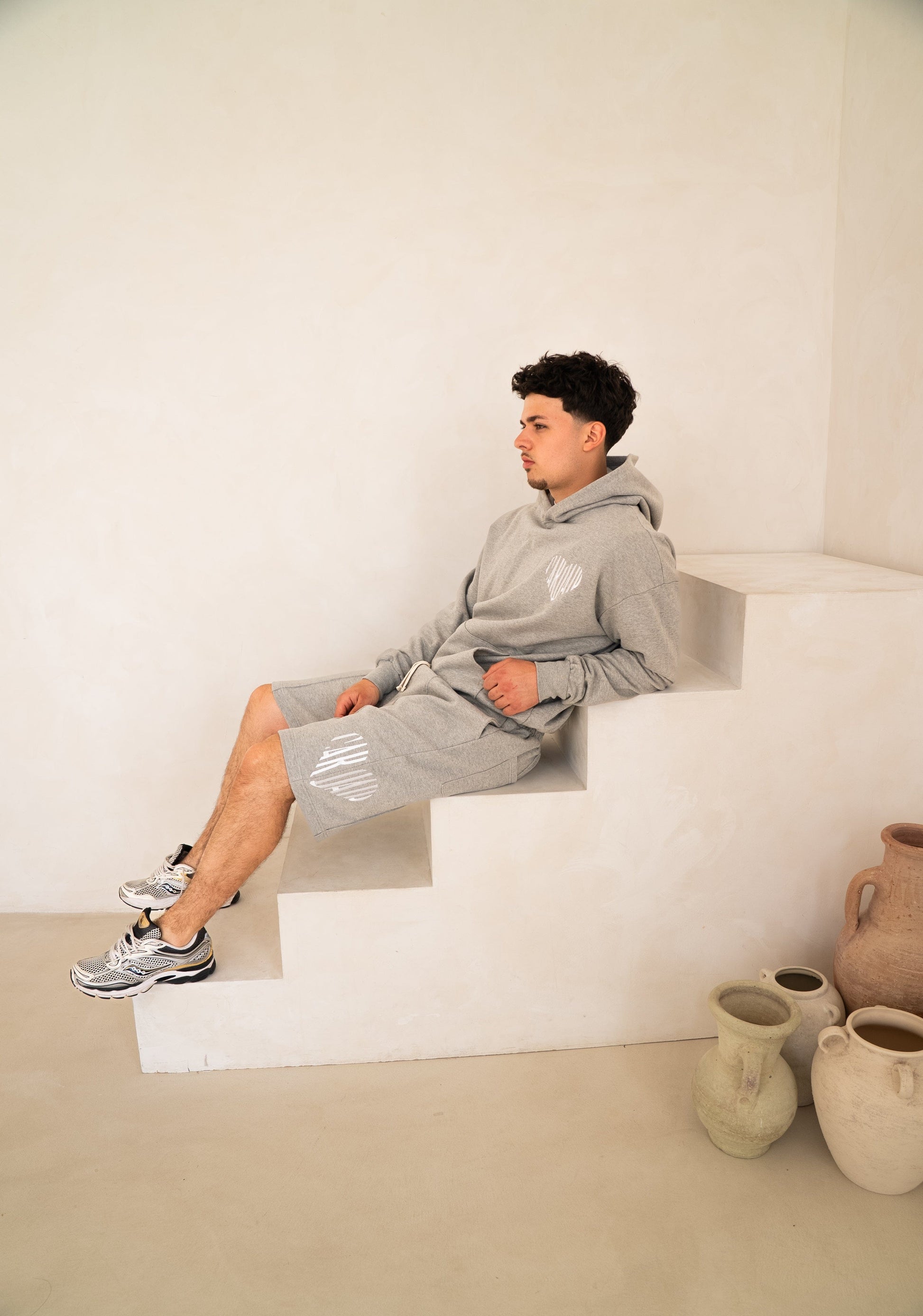 Cardair Embroidered Heart Hoodie - Grey - Kick Game