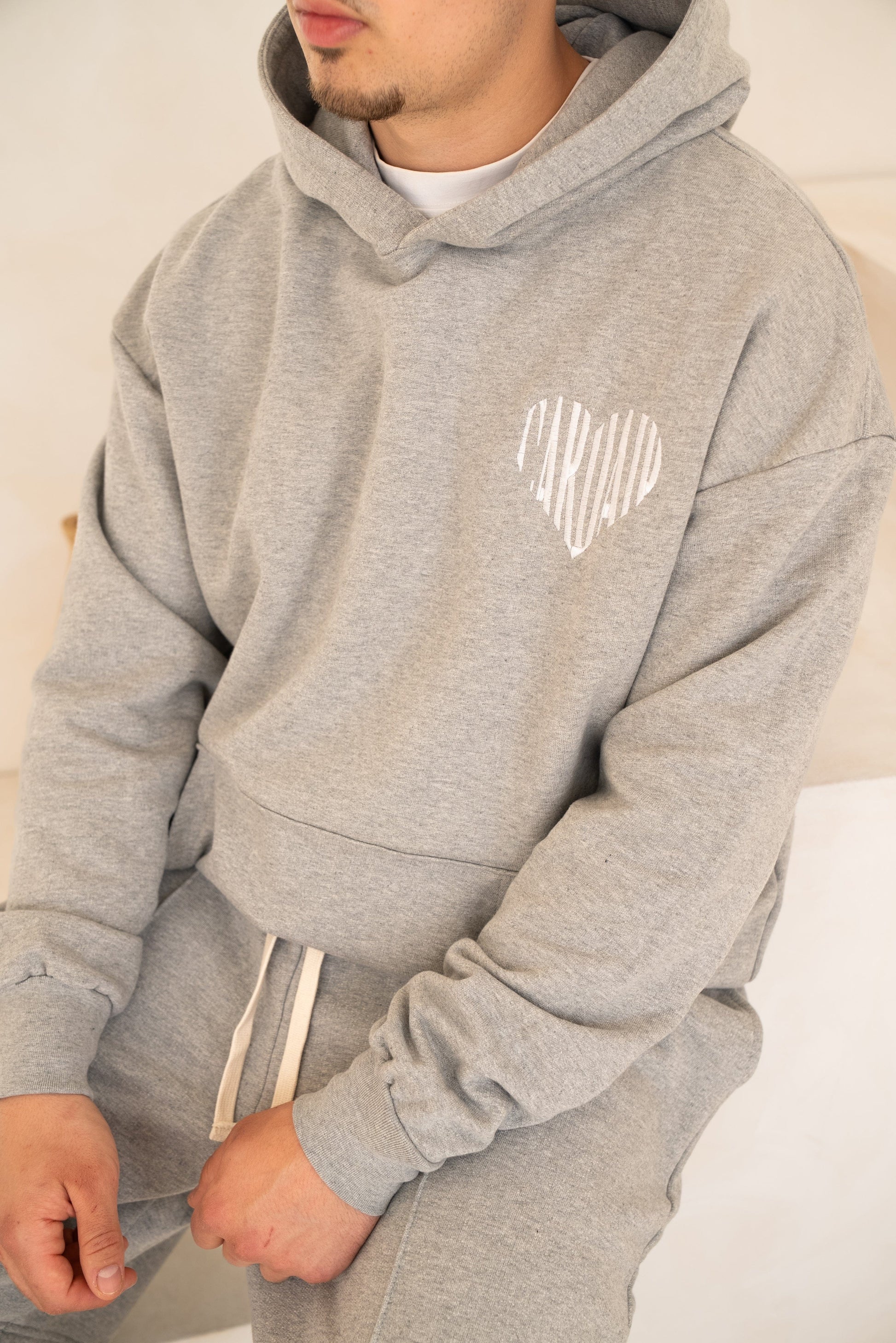Cardair Embroidered Heart Hoodie - Grey - Kick Game