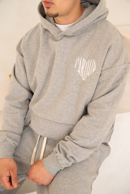 Cardair Embroidered Heart Hoodie - Grey - Kick Game