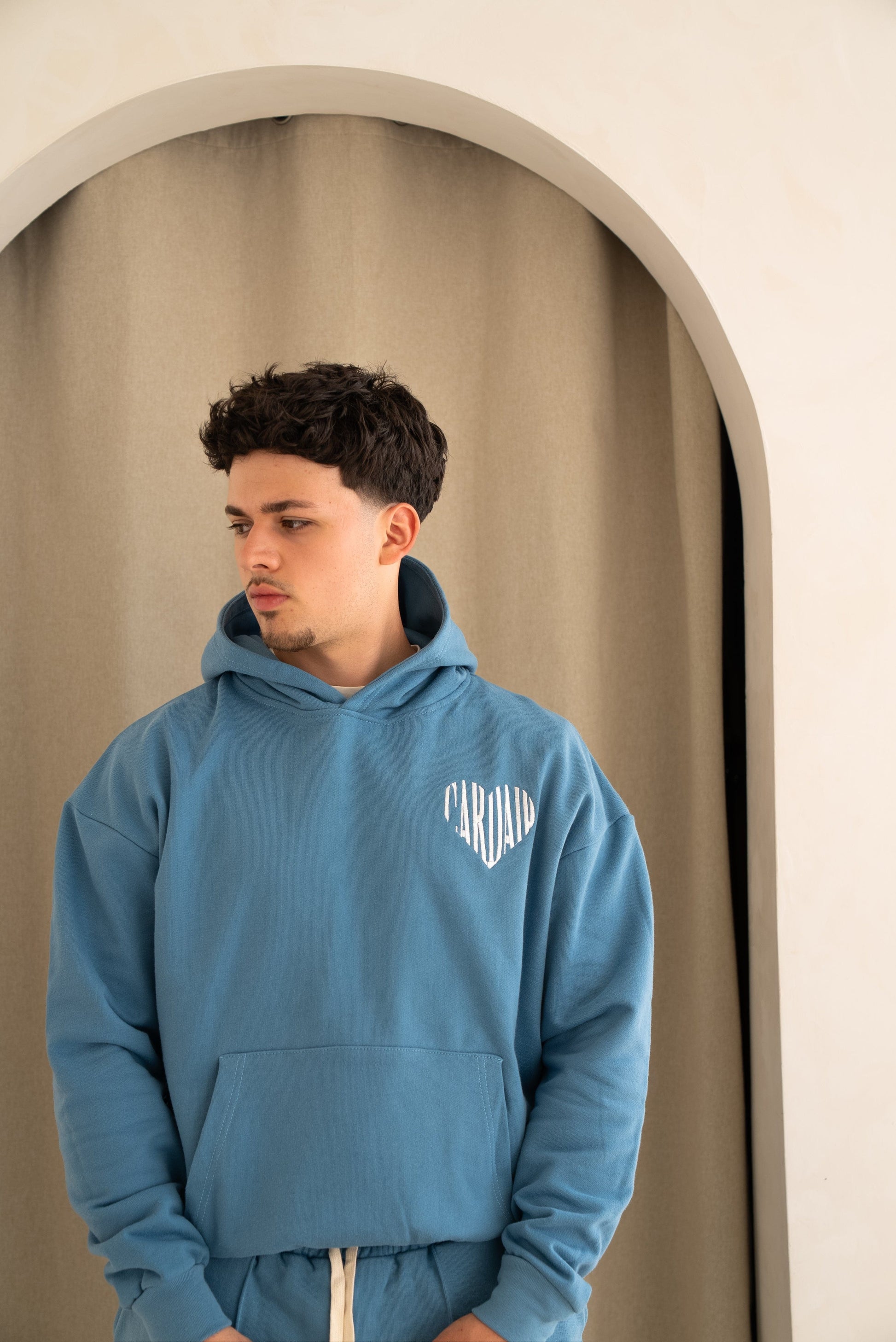 Cardair Embroidered Heart Hoodie - Blue - Kick Game