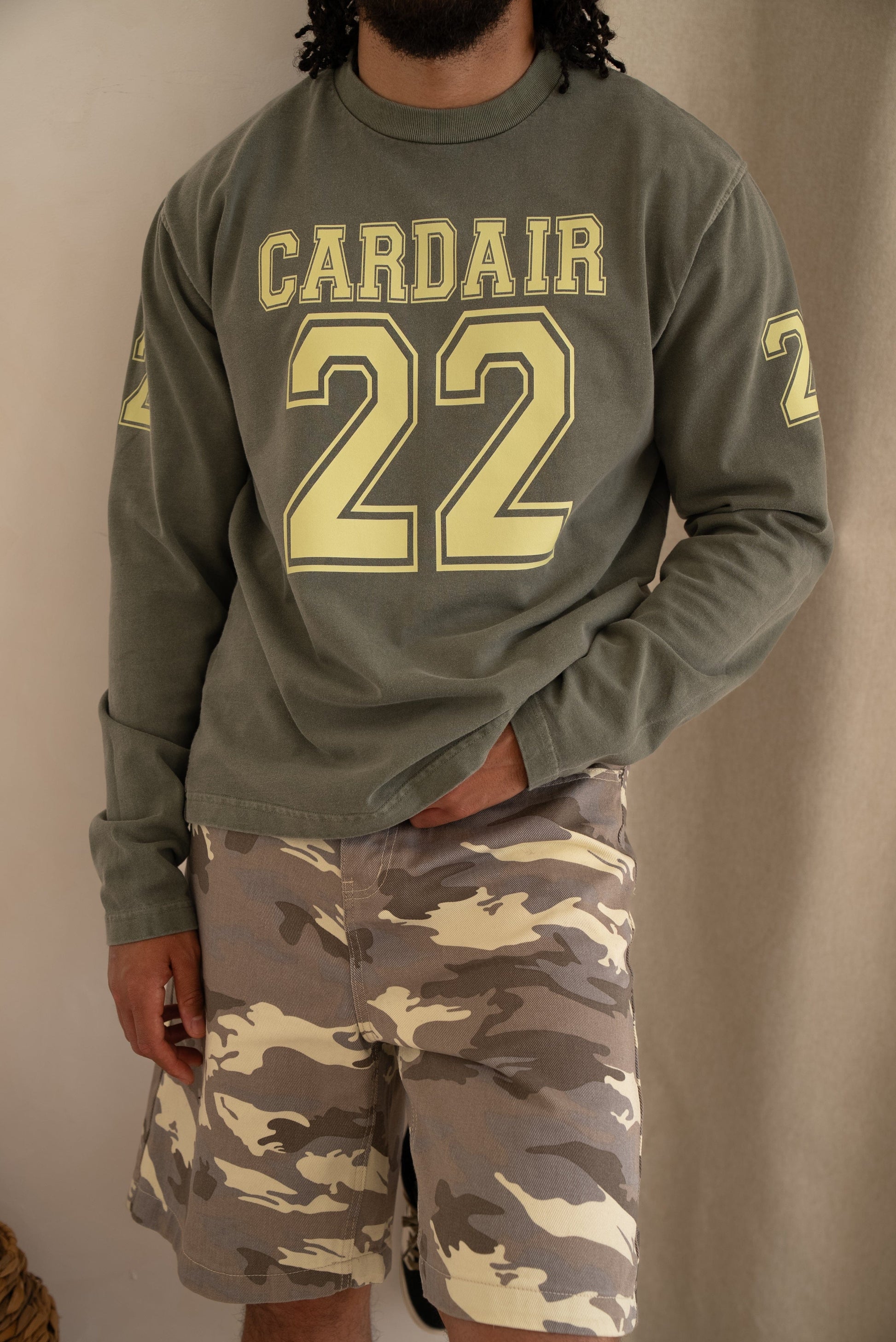Cardair Varsity Long Sleeve T Shirt - Olive - Kick Game
