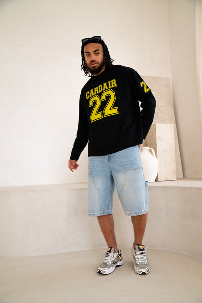 Cardair Varsity Long Sleeve T Shirt - Black - Kick Game
