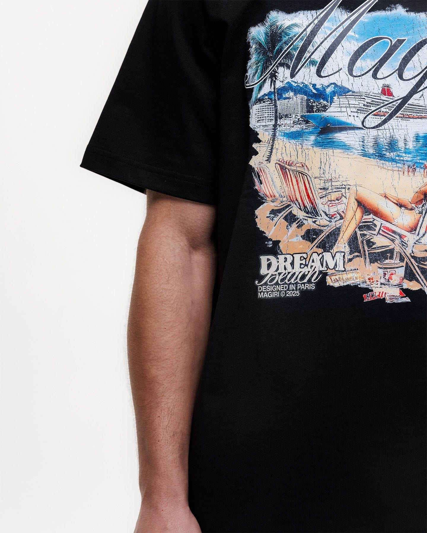 Magiri Dream Beach Printed T-Shirt 'Black' - Kick Game