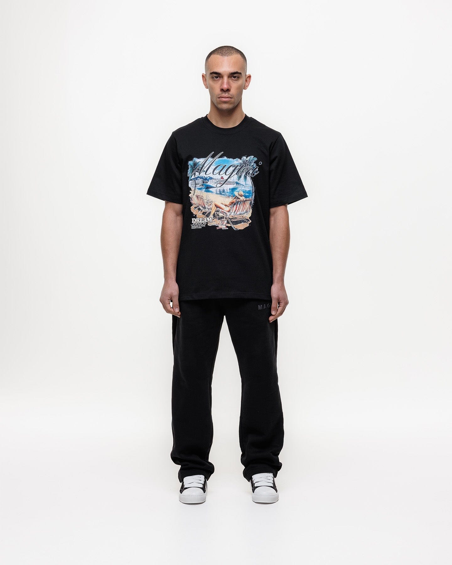 Magiri Dream Beach Printed T-Shirt 'Black' - Kick Game