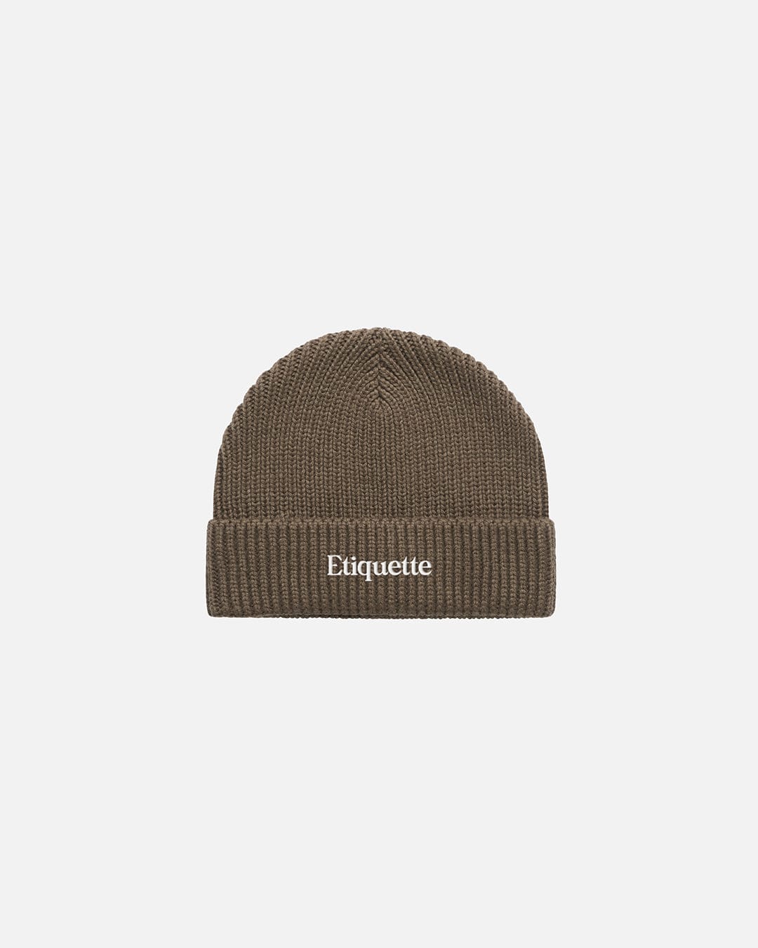 Etiquette Ribbed Beanie 'Walnut' - Kick Game