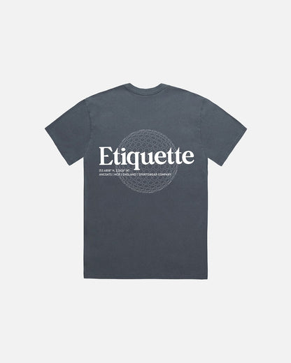 Etiquette Sphere Tee 'Faded Indigo' - Kick Game