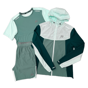 Reprimo Flight Jacket, Tee and Shorts Set 'Dark Forest Mint'