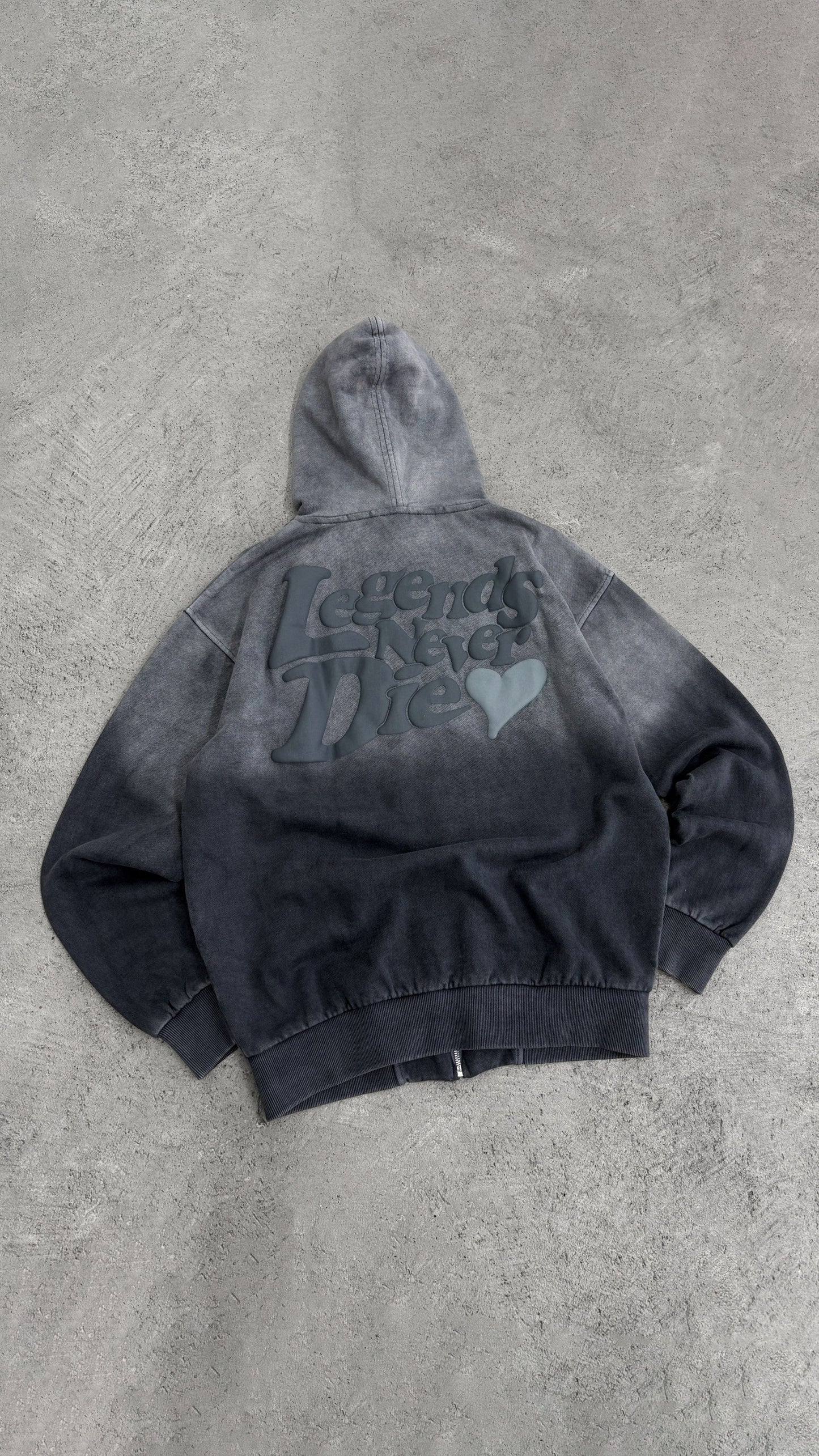 Legende Paris LND GRADIENT HOOD - CHARCOAL WASHED - Kick Game