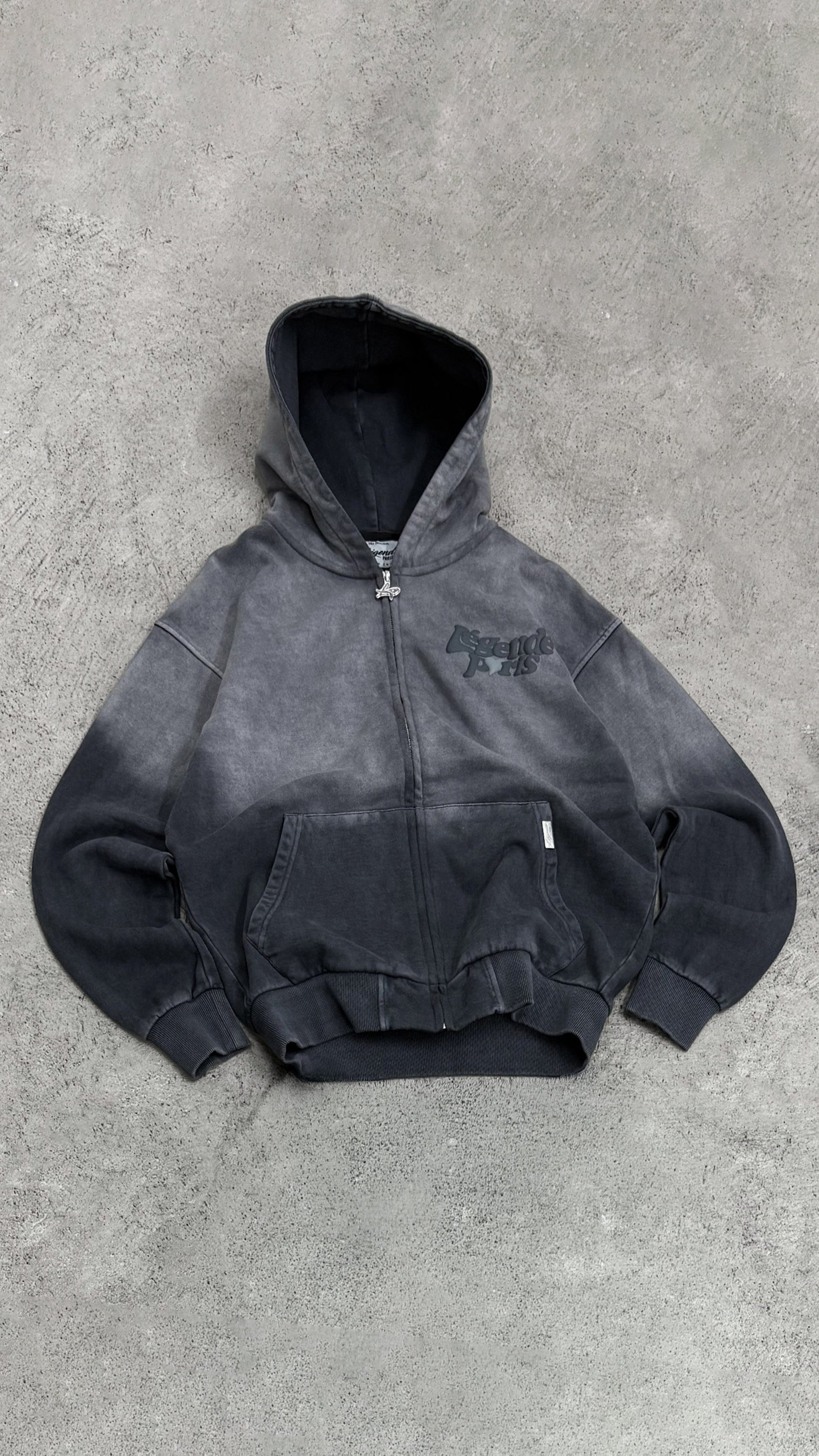 Legende Paris LND GRADIENT HOOD - CHARCOAL WASHED - Kick Game