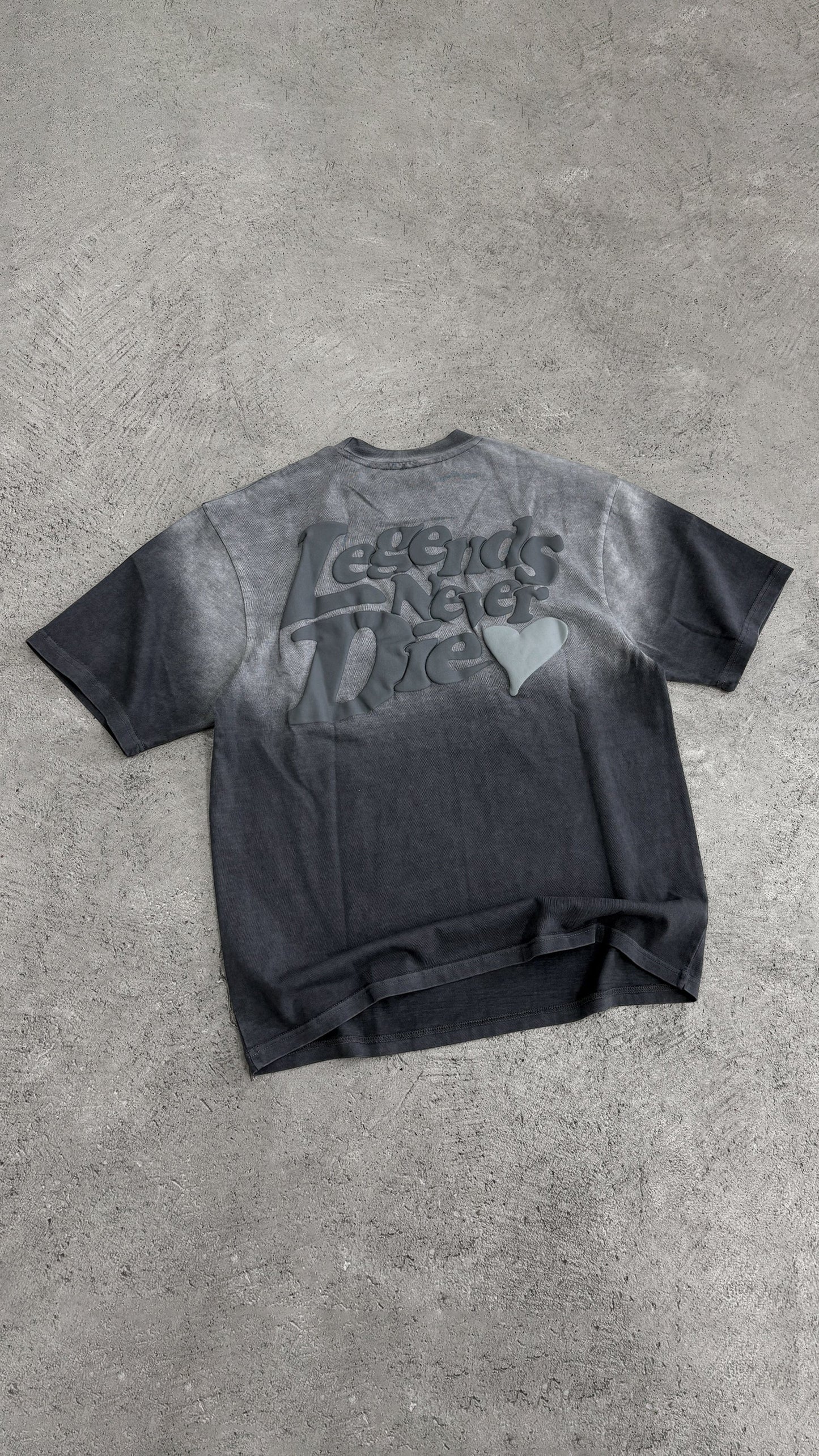 Legende Paris LND GRADIENT T-SHIRT - CHARCOAL WASHED - Kick Game