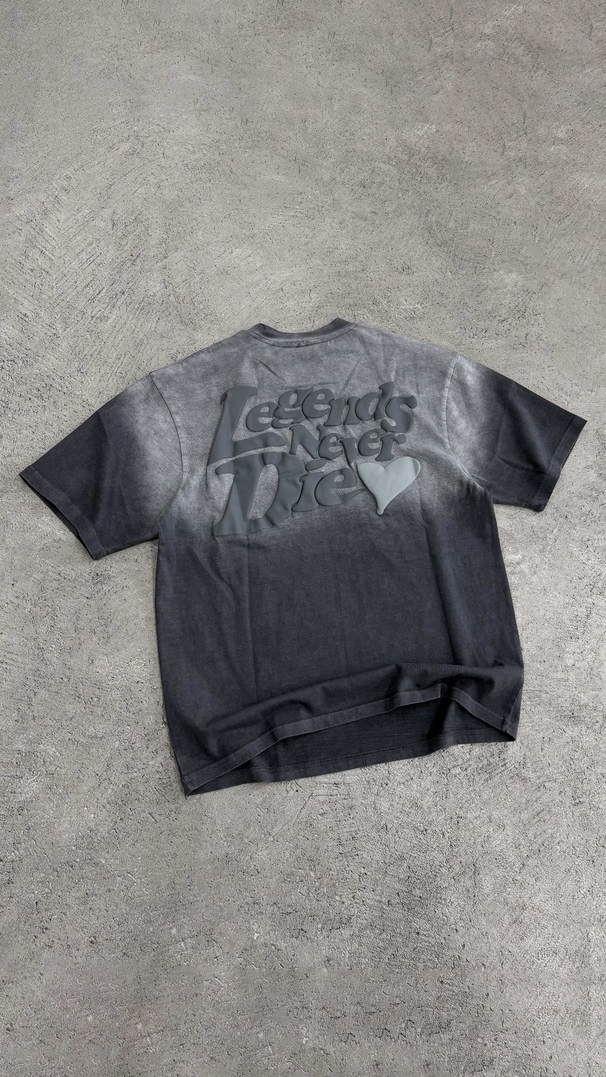 Legende Paris LND GRADIENT T-SHIRT - CHARCOAL WASHED - Kick Game