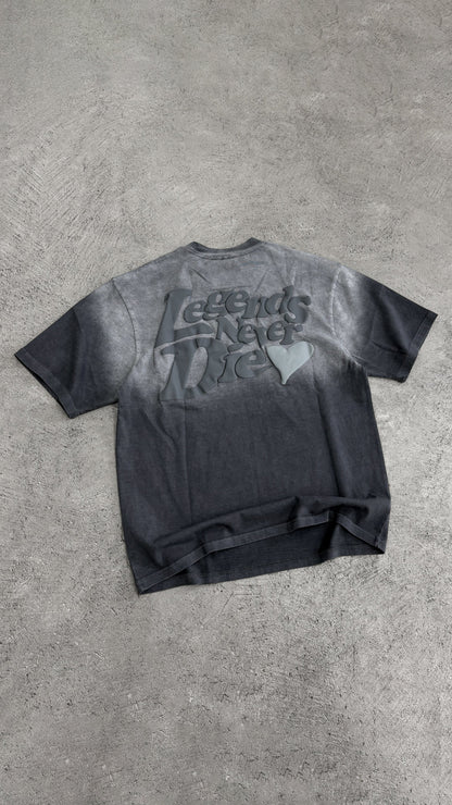 Legende Paris LND GRADIENT T-SHIRT - CHARCOAL WASHED - Kick Game