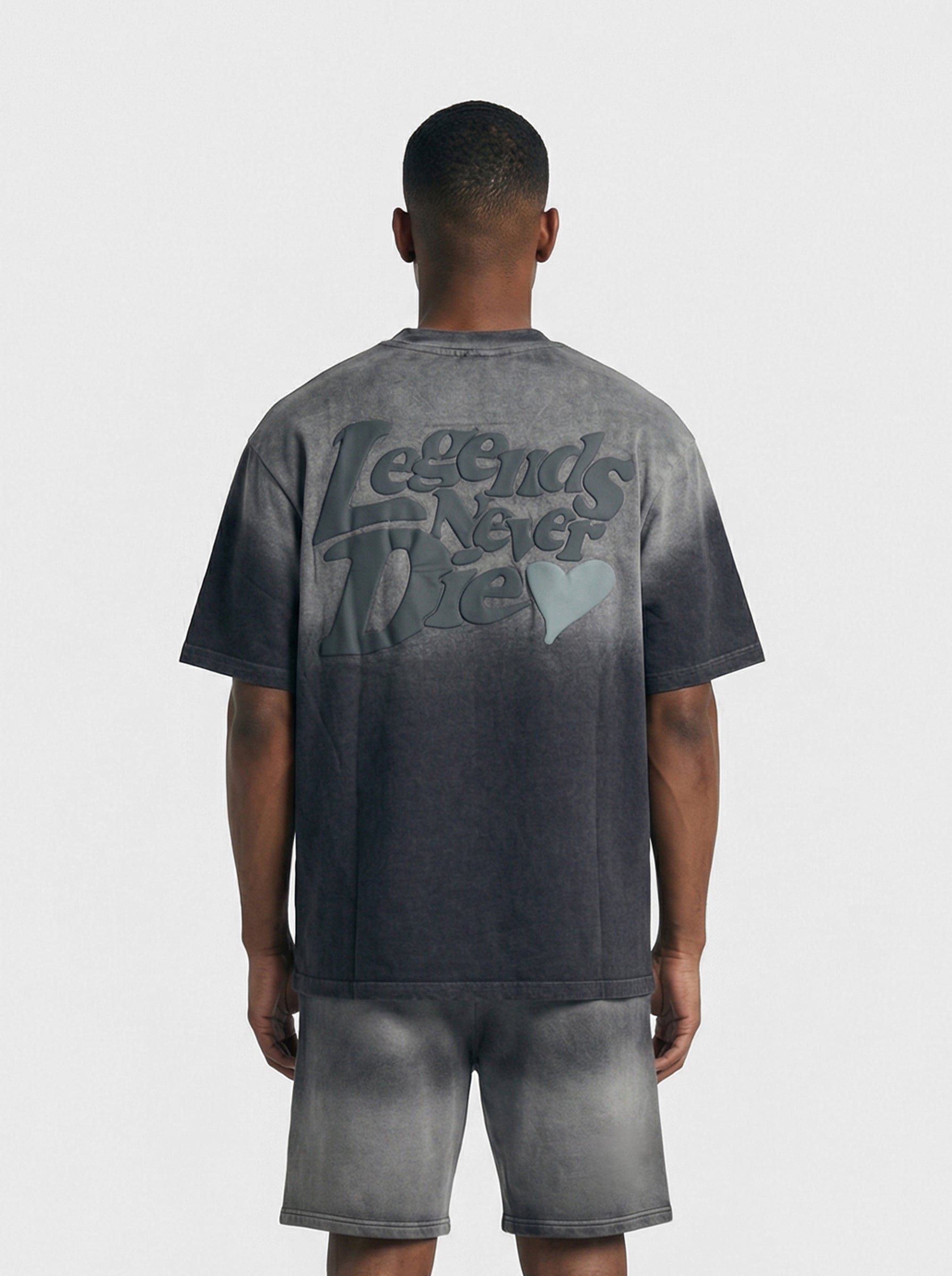 Legende Paris LND GRADIENT T-SHIRT - CHARCOAL WASHED - Kick Game