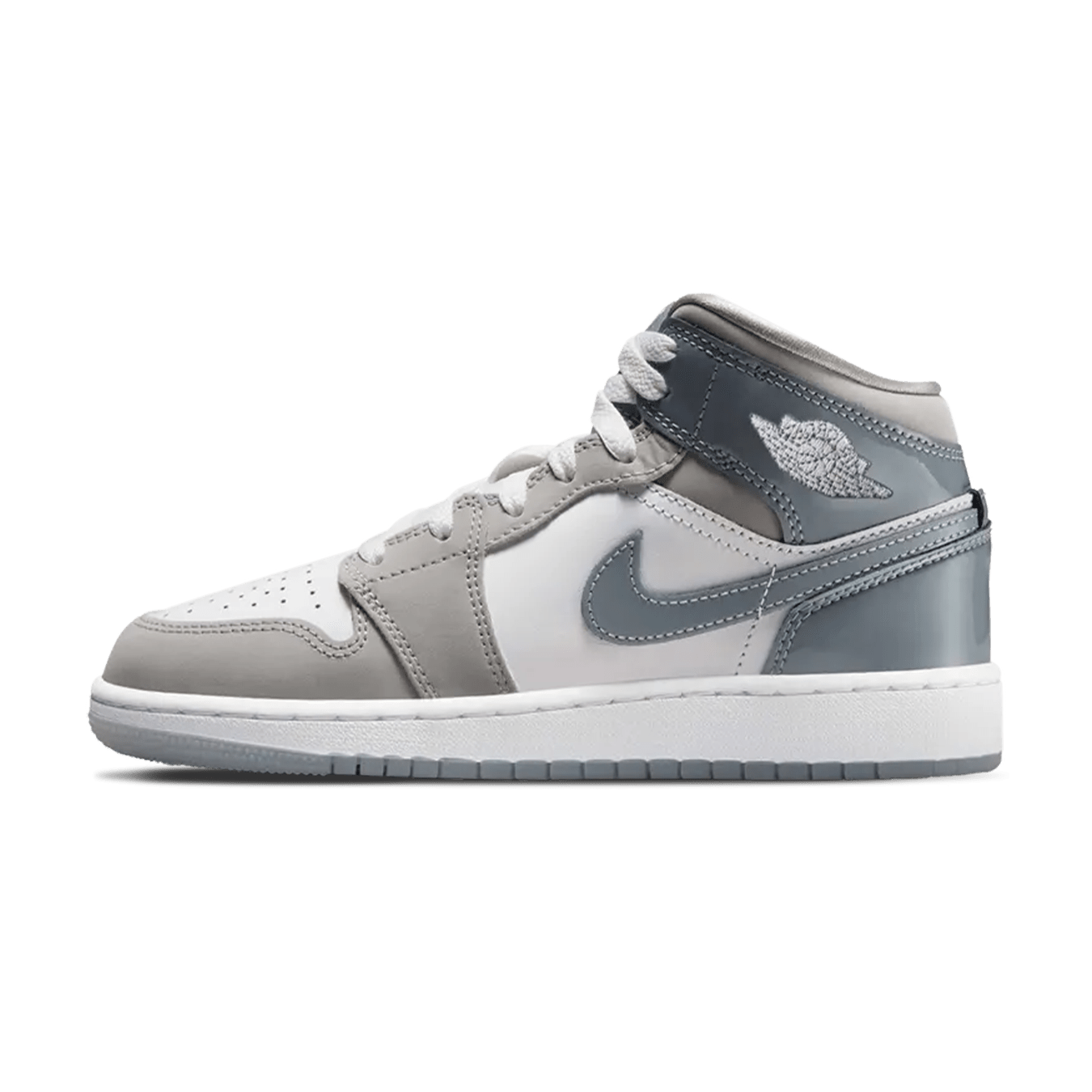 Air Jordan 1 Mid SE GS 'Patent Cool Grey' - Kick Game